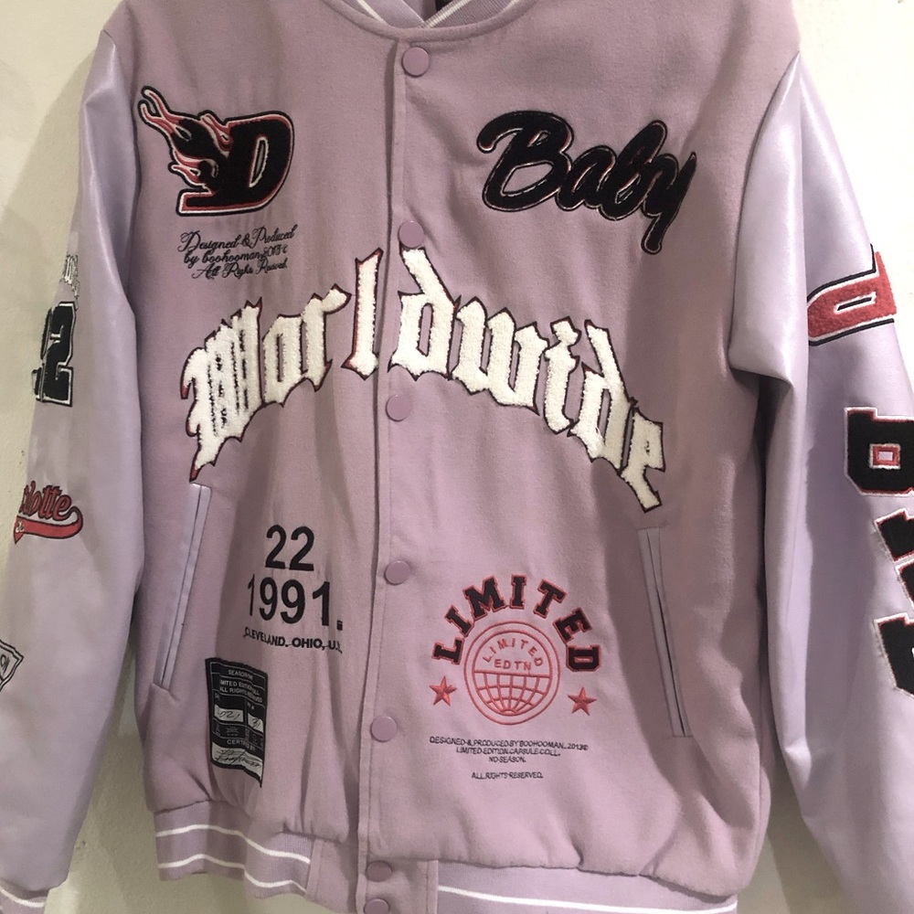 Boohoo x dababy letterman jacket